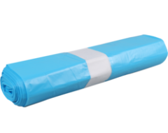 Plastic zak 90x110 T70 blauw 10x10st per doos. Prijs is per rol.